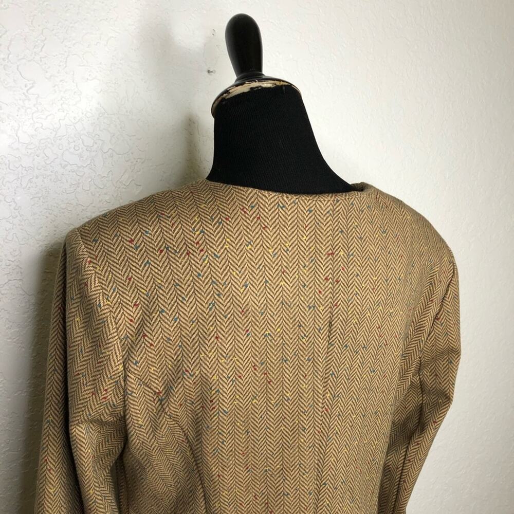 Cabi Penny Herringbone Fleck brown button front blazer jacket size Large #3170 - Picture 12 of 16
